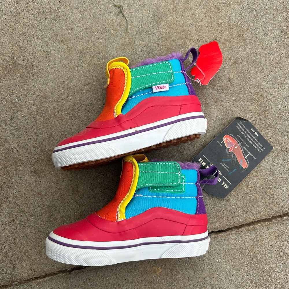 Vans Slip-On Hi Terrain MTE Water Resistant Shoes Boots toddler 4.5 Rainbow
